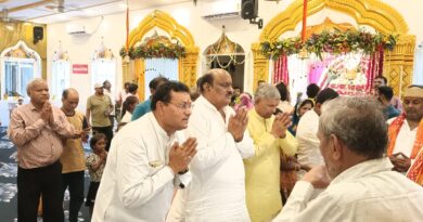 KORBA : श्री राधाकृष्ण पंचदेव मंदिर मे प्राण प्रतिष्ठा समारोह मे सामिल हुए पूर्व मंत्री जयसिंह अग्रवाल, जिलेवासियों की सुख शांति के लिए की कामना